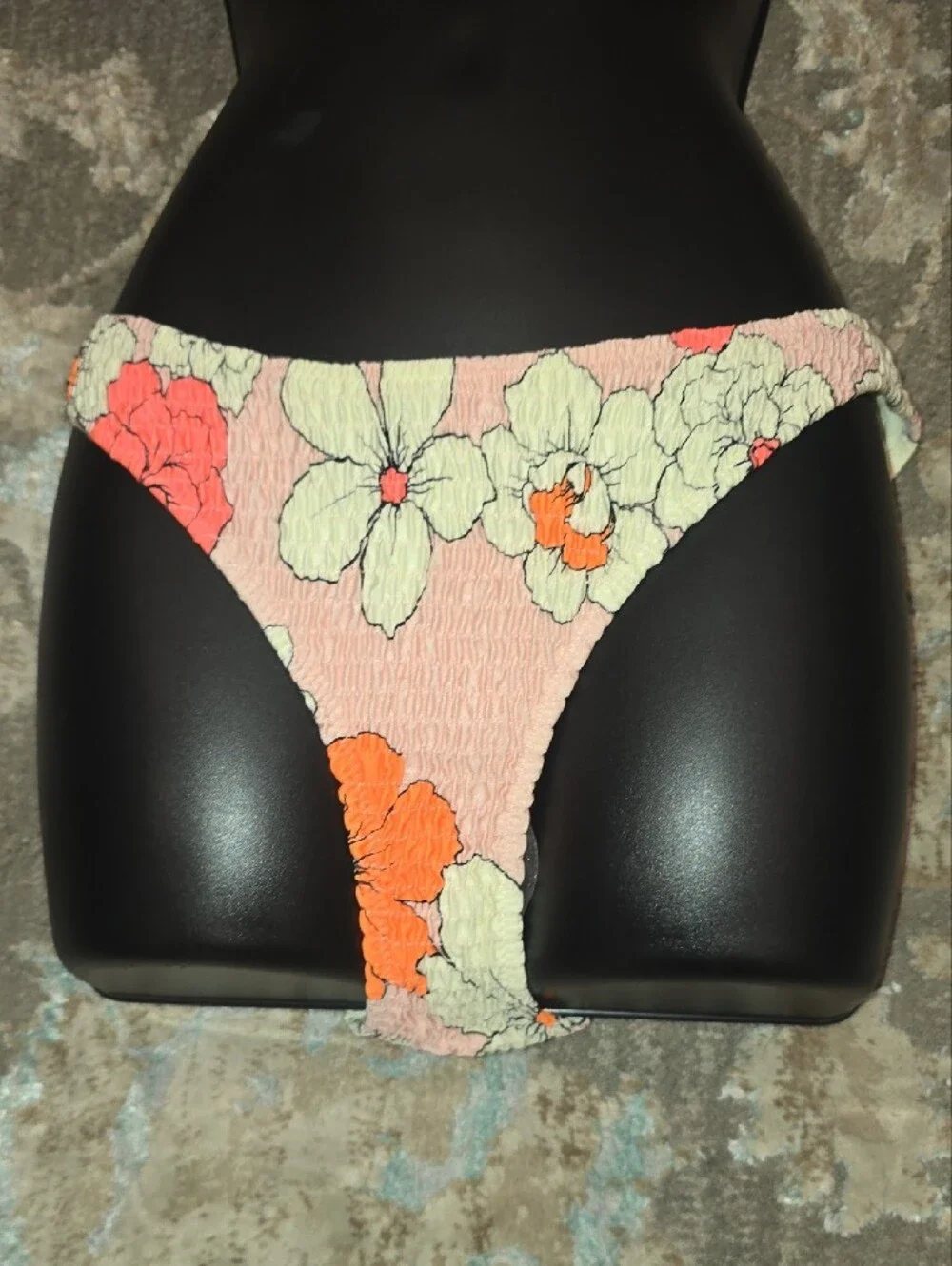 triangl swimwear Pink Floral Bikini with Orange Accents